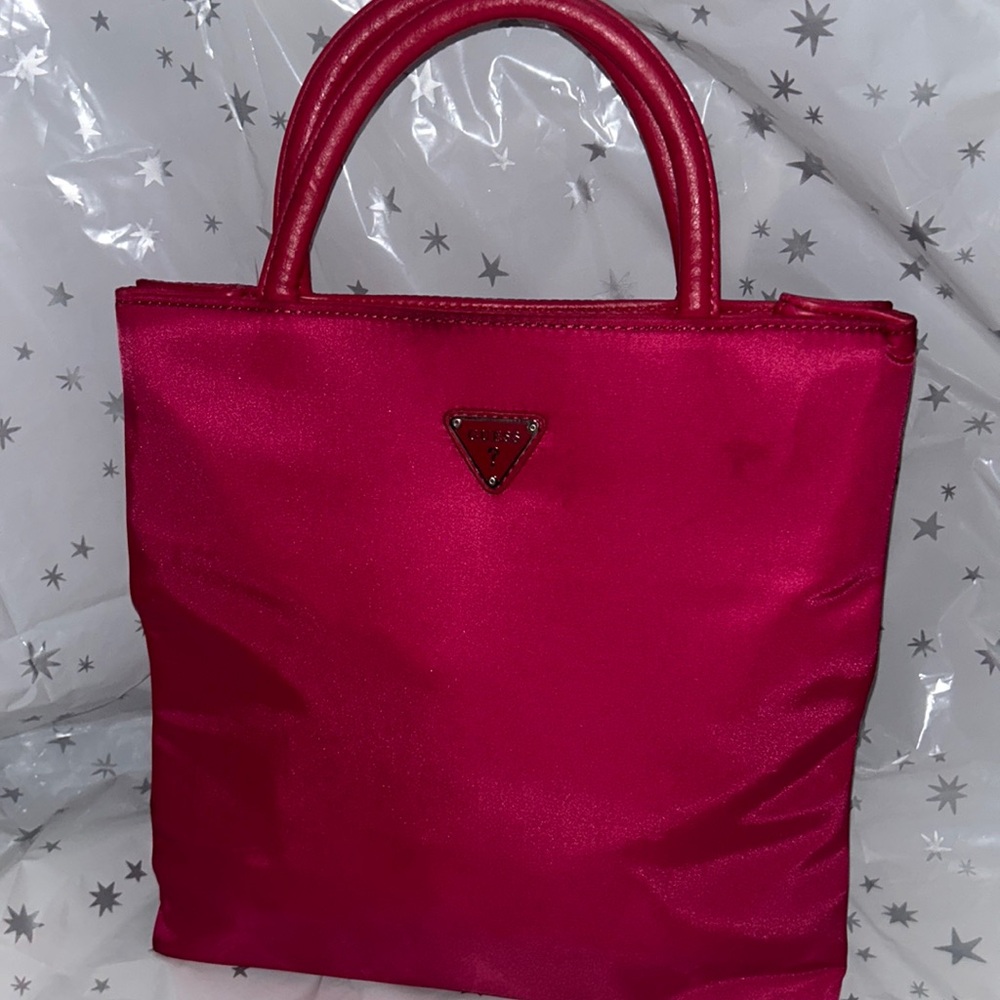 Hot pink guess handbag